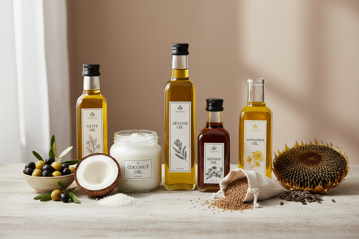 natural edible oil bottles